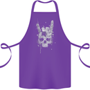 Rock n Roll Music Salute Skull Biker Gothic Cotton Apron 100% Organic Purple