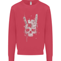 Rock n Roll Music Salute Skull Biker Gothic Mens Sweatshirt Jumper Heliconia