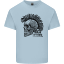 Rock n Roll Music School Skull Guitar Mens Cotton T-Shirt Tee Top Light Blue