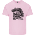 Rock n Roll Music School Skull Guitar Mens Cotton T-Shirt Tee Top Light Pink