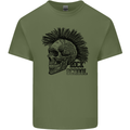 Rock n Roll Music School Skull Guitar Mens Cotton T-Shirt Tee Top Military Green