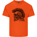 Rock n Roll Music School Skull Guitar Mens Cotton T-Shirt Tee Top Orange