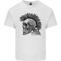 Rock n Roll Music School Skull Guitar Mens Cotton T-Shirt Tee Top White