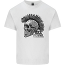 Rock n Roll Music School Skull Guitar Mens Cotton T-Shirt Tee Top White