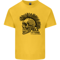 Rock n Roll Music School Skull Guitar Mens Cotton T-Shirt Tee Top Yellow