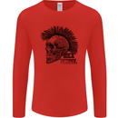 Rock n Roll Music School Skull Guitar Mens Long Sleeve T-Shirt Red