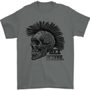 Rock n Roll Music School Skull Guitar Mens T-Shirt Cotton Gildan Charcoal