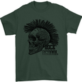 Rock n Roll Music School Skull Guitar Mens T-Shirt Cotton Gildan Forest Green