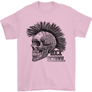 Rock n Roll Music School Skull Guitar Mens T-Shirt Cotton Gildan Light Pink