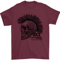 Rock n Roll Music School Skull Guitar Mens T-Shirt Cotton Gildan Maroon