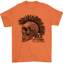 Rock n Roll Music School Skull Guitar Mens T-Shirt Cotton Gildan Orange