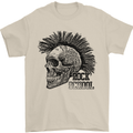 Rock n Roll Music School Skull Guitar Mens T-Shirt Cotton Gildan Sand