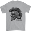 Rock n Roll Music School Skull Guitar Mens T-Shirt Cotton Gildan Sports Grey