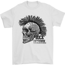 Rock n Roll Music School Skull Guitar Mens T-Shirt Cotton Gildan White