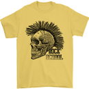 Rock n Roll Music School Skull Guitar Mens T-Shirt Cotton Gildan Yellow