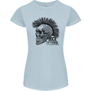Rock n Roll Music School Skull Guitar Womens Petite Cut T-Shirt Light Blue