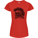 Rock n Roll Music School Skull Guitar Womens Petite Cut T-Shirt Red