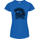 Rock n Roll Music School Skull Guitar Womens Petite Cut T-Shirt Royal Blue