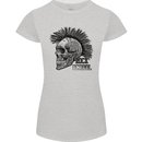 Rock n Roll Music School Skull Guitar Womens Petite Cut T-Shirt Sports Grey