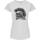 Rock n Roll Music School Skull Guitar Womens Petite Cut T-Shirt White