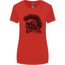 Rock n Roll Music School Skull Guitar Womens Wider Cut T-Shirt Red
