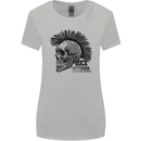 Rock n Roll Music School Skull Guitar Womens Wider Cut T-Shirt Sports Grey