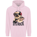 Rock n Roll Pug Funny Guitar Heavy Metal Childrens Kids Hoodie Light Pink