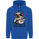 Rock n Roll Pug Funny Guitar Heavy Metal Childrens Kids Hoodie Royal Blue