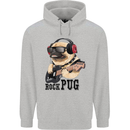 Rock n Roll Pug Funny Guitar Heavy Metal Childrens Kids Hoodie Sports Grey