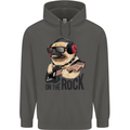 Rock n Roll Pug Funny Guitar Heavy Metal Childrens Kids Hoodie Storm Grey