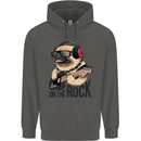Rock n Roll Pug Funny Guitar Heavy Metal Childrens Kids Hoodie Storm Grey