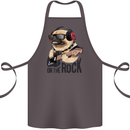 Rock n Roll Pug Funny Guitar Heavy Metal Cotton Apron 100% Organic Dark Grey