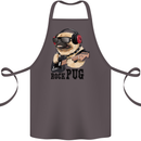 Rock n Roll Pug Funny Guitar Heavy Metal Cotton Apron 100% Organic Dark Grey