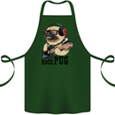 Rock n Roll Pug Funny Guitar Heavy Metal Cotton Apron 100% Organic Forest Green