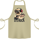 Rock n Roll Pug Funny Guitar Heavy Metal Cotton Apron 100% Organic Khaki