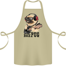 Rock n Roll Pug Funny Guitar Heavy Metal Cotton Apron 100% Organic Khaki
