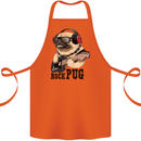Rock n Roll Pug Funny Guitar Heavy Metal Cotton Apron 100% Organic Orange