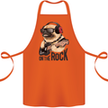 Rock n Roll Pug Funny Guitar Heavy Metal Cotton Apron 100% Organic Orange