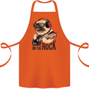 Rock n Roll Pug Funny Guitar Heavy Metal Cotton Apron 100% Organic Orange