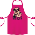 Rock n Roll Pug Funny Guitar Heavy Metal Cotton Apron 100% Organic Pink
