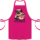 Rock n Roll Pug Funny Guitar Heavy Metal Cotton Apron 100% Organic Pink