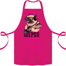Rock n Roll Pug Funny Guitar Heavy Metal Cotton Apron 100% Organic Pink
