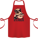 Rock n Roll Pug Funny Guitar Heavy Metal Cotton Apron 100% Organic Red
