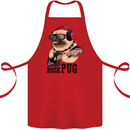 Rock n Roll Pug Funny Guitar Heavy Metal Cotton Apron 100% Organic Red