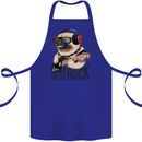 Rock n Roll Pug Funny Guitar Heavy Metal Cotton Apron 100% Organic Royal Blue
