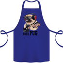 Rock n Roll Pug Funny Guitar Heavy Metal Cotton Apron 100% Organic Royal Blue