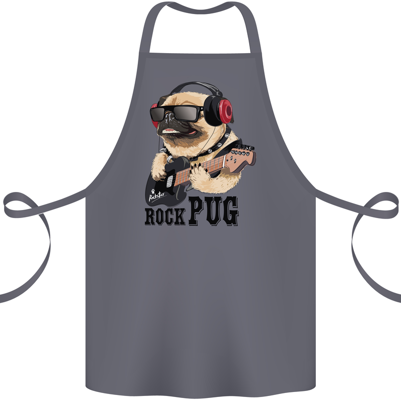 Rock n Roll Pug Funny Guitar Heavy Metal Cotton Apron 100% Organic Steel