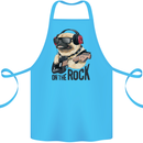 Rock n Roll Pug Funny Guitar Heavy Metal Cotton Apron 100% Organic Turquoise