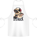 Rock n Roll Pug Funny Guitar Heavy Metal Cotton Apron 100% Organic White