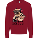 Rock n Roll Pug Funny Guitar Heavy Metal Kids Sweatshirt Jumper Red